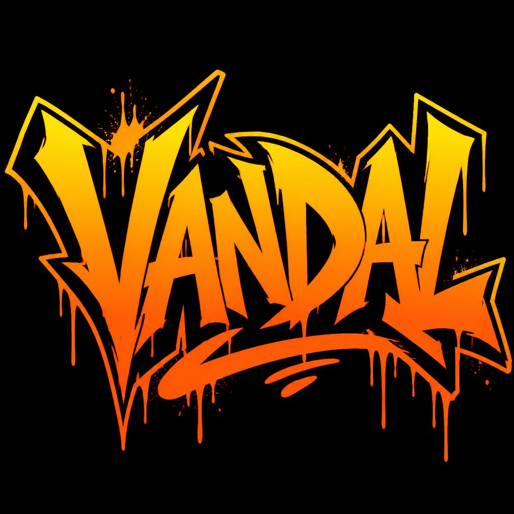 A graffiti-style logo design with bold typography